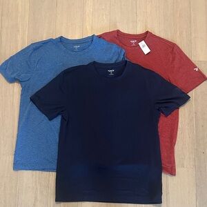 Old Navy Men's Short Sleeve Crew Core Go-Fresh Tees - Navy, Blue & Red